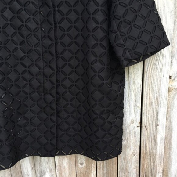 Roland Mouret Cutout Jacket Cotton Blend Black 10 - Picture 11 of 12